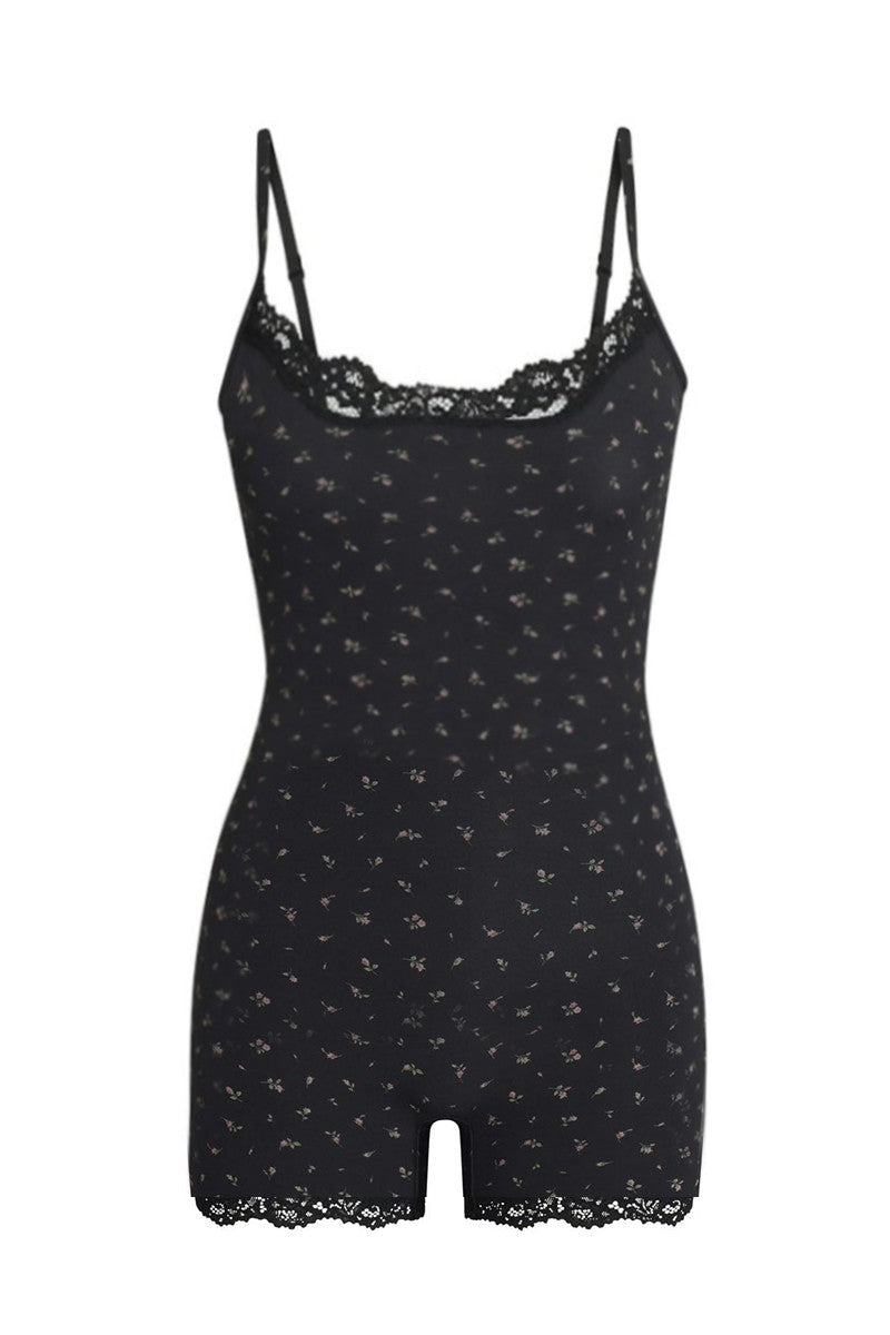 Mono de mujer con tirantes de espagueti, encaje en la parte superior y juego transpirable