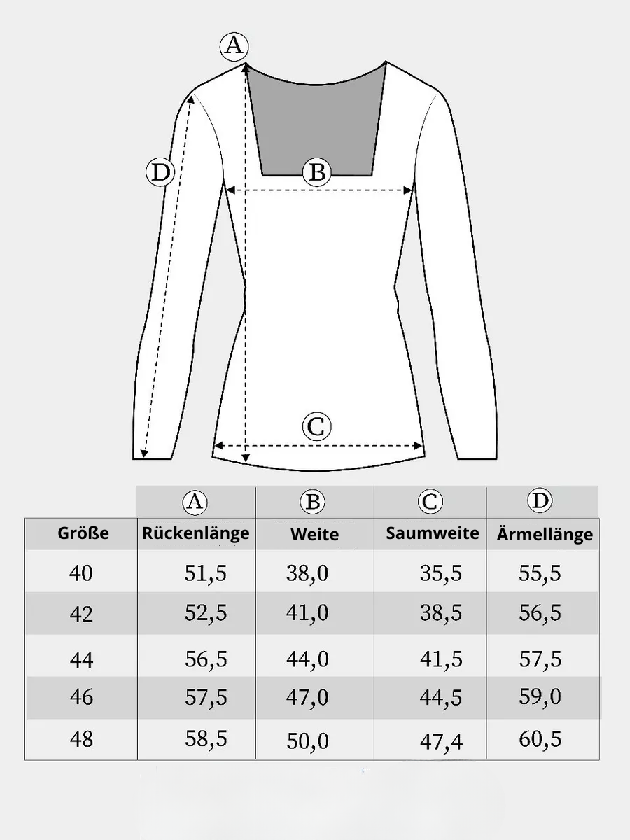 Body de manga larga con escote cuadrado