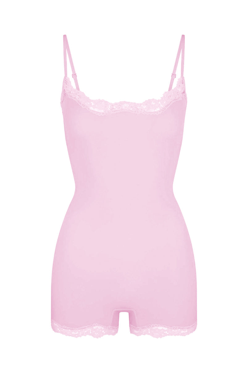 Mono de mujer con tirantes de espagueti, encaje en la parte superior y juego transpirable