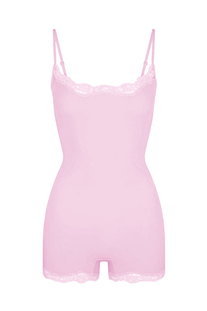 Mono de mujer con tirantes de espagueti, encaje en la parte superior y juego transpirable